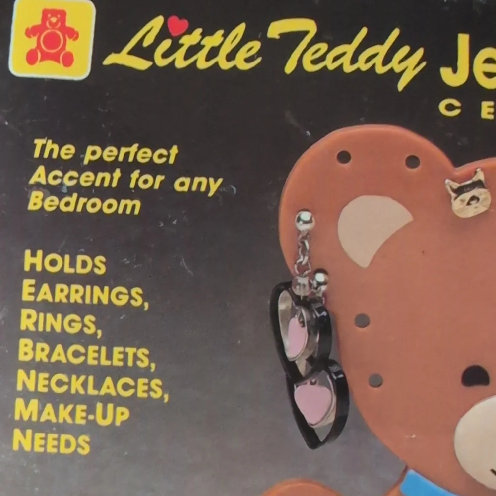 80s 90s Vintage Little‎ Teddy Jewelry Center Plastic Organizer Kawaii NIP Rare